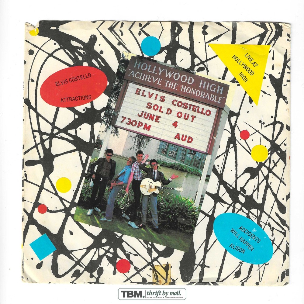 Elvis Costello Live At Hollywood High 7" Vinyl EP 33 RPM Black AE7 1171